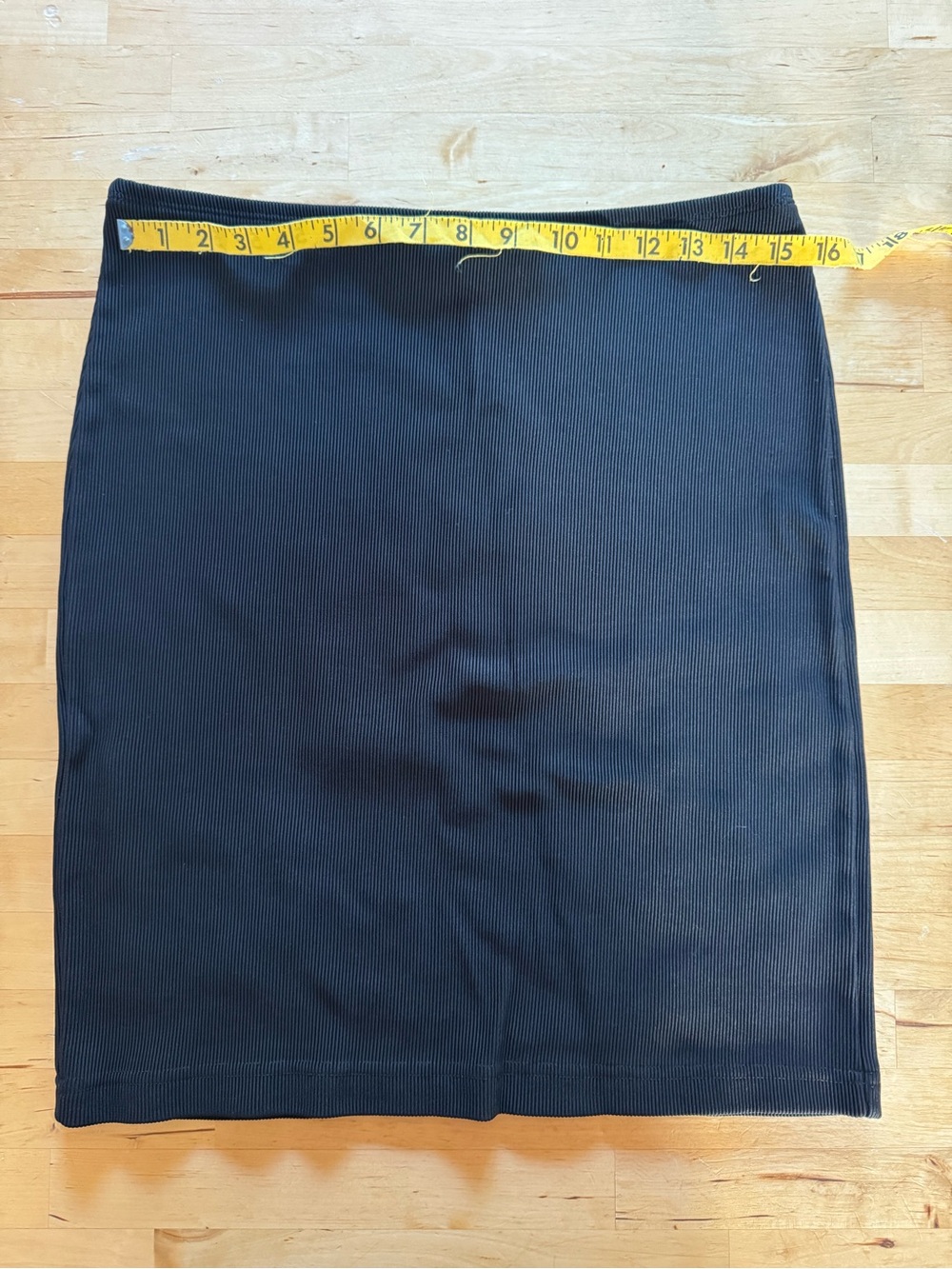 American Apparel Black Ribbed Pencil Skirt